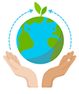 Hands holding a globe